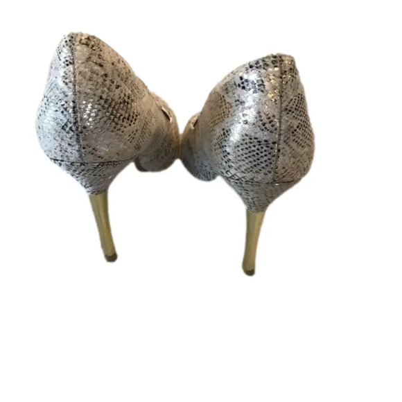 Thalia Sodi Leather Snakeskin Print Pumps with Gold Heels women’s size 7 shoes - Picture 6 of 9